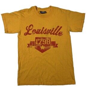 Vintage Steve & Barry's Louisville Kentucky 1798 Tee Yellow Adult Small‎ 90s Y2K